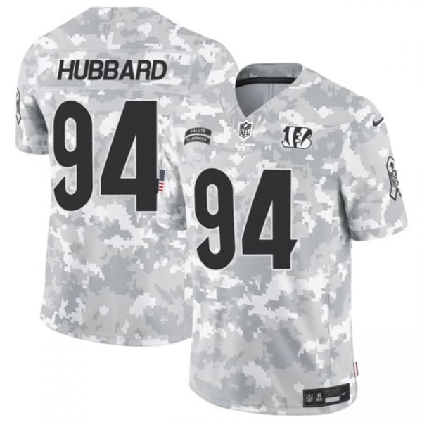 Men Cincinnati Bengals #94 Sam Hubbard 2024 F.U.S.E Arctic Camo Salute to Service Limited Stitched Football Jersey