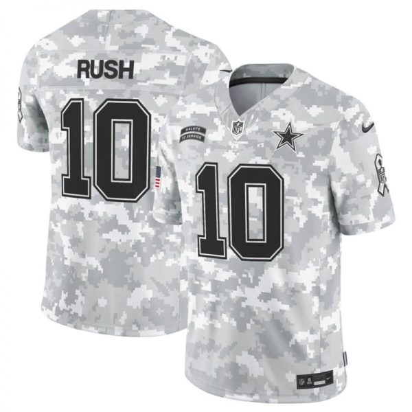 Men Dallas Cowboys #10 Cooper Rush 2024 F.U.S.E Arctic Camo Salute to Service Limited Stitched Football Jersey