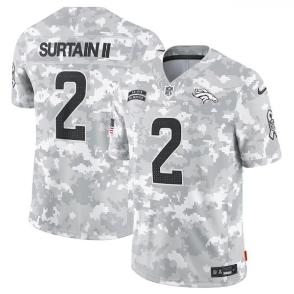 Men Denver Broncos Active Player Custom 2024 F.U.S.E Arctic Camo Salute to Service Limited Stitched Football Jersey
