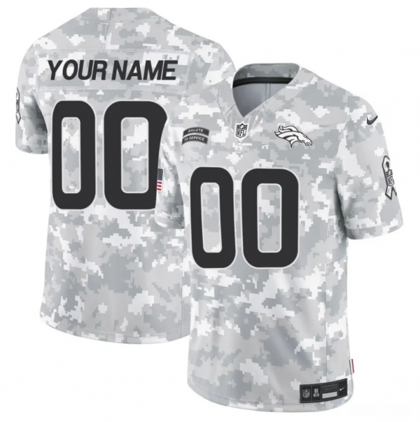 Men Denver Broncos Active Player Custom 2024 F.U.S.E Arctic Camo Salute to Service Limited Stitched Football Jersey
