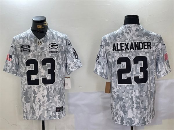 Men Green Bay Packers #23 Jaire Alexander 2024 F.U.S.E Arctic Camo Salute to Service Limited Stitched Football Jersey