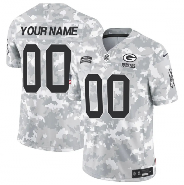 Men Green Bay Packers Active Player Custom 2024 F.U.S.E Arctic Camo Salute to Service Limited Stitched Football Jersey