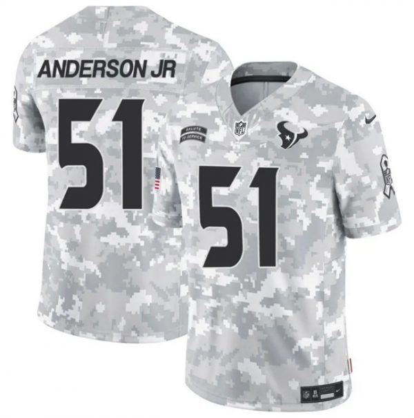 Men Houston Texans #51 Will Anderson Jr 2024 F.U.S.E Arctic Camo Salute to Service Limited Stitched Football Jersey