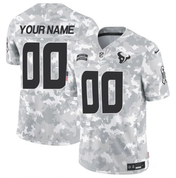 Men Houston Texans Active Player Custom 2024 F.U.S.E Arctic Camo Salute to Service Limited Stitched Football Jersey
