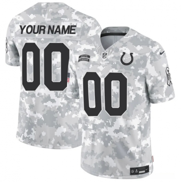 Men Indianapolis Colts Active Player Custom 2024 F.U.S.E Arctic Camo Salute to Service Limited Stitched Football Jersey