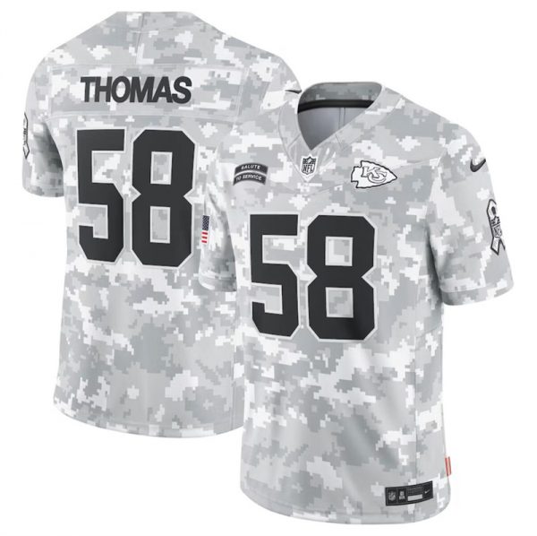Men Kansas City Chiefs #58 Derrick Thomas 2024 Arctic Camo Salute to Service Limited Stitched Football Jersey