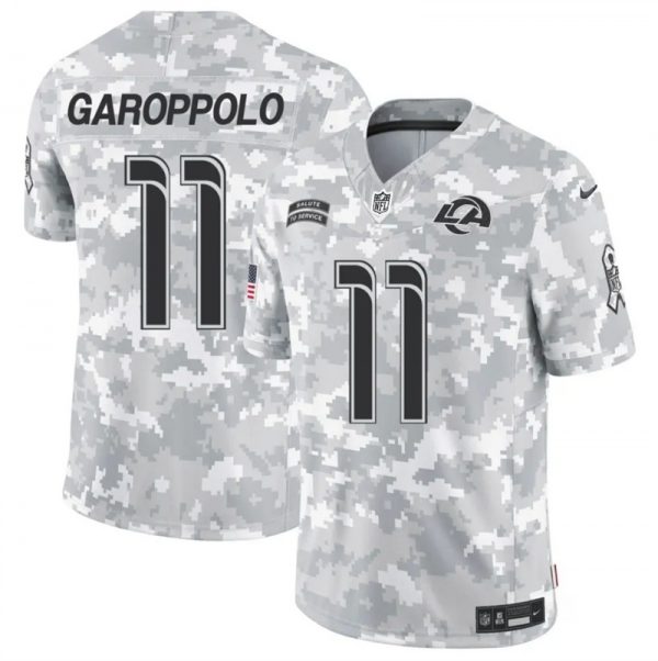 Men Los Angeles Rams #11 Jimmy Garoppolo 2024 F.U.S.E Arctic Camo Salute to Service Limited Stitched Football Jersey