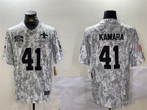 Men New Orleans Saints #41 Alvin Kamara 2024 F.U.S.E Arctic Camo Salute to Service Limited Stitched Football Jersey