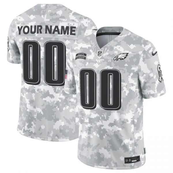 Men Philadelphia Eagles Active Player Custom 2024 F.U.S.E Arctic Camo Salute to Service Limited Stitched Football Jersey