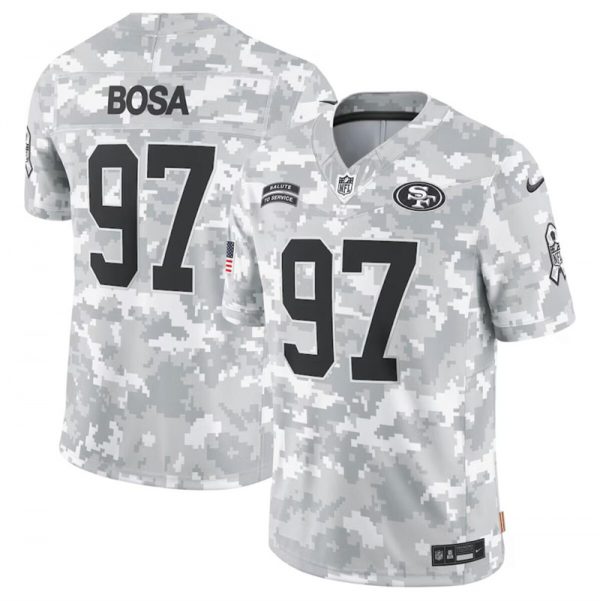 Men San Francisco 49ers #97 Nick Bosa 2024 Arctic Camo Salute to Service Limited Stitched Football Jersey