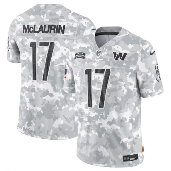 Men Washington Commanders #17 Terry McLaurin 2024 Arctic Camo Salute to Service Limited Stitched Football Jersey