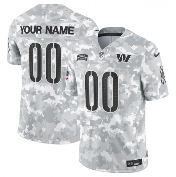 Men Washington Commanders Active Player Custom 2024 F.U.S.E Arctic Camo Salute to Service Limited Stitched Football Jersey