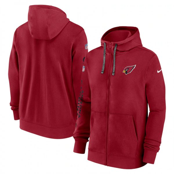 Men Arizona Cardinals Red 2024 Team Full-Zip Hoodie