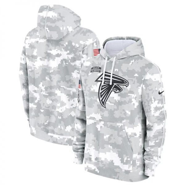 Men Atlanta Falcons 2024 Arctic Camo Salute to Service Club Fleece Pullover Hoodie