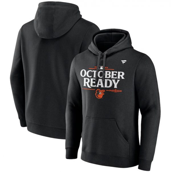 Men Baltimore Orioles Black 2024 Postseason Locker Room Pullover Hoodie