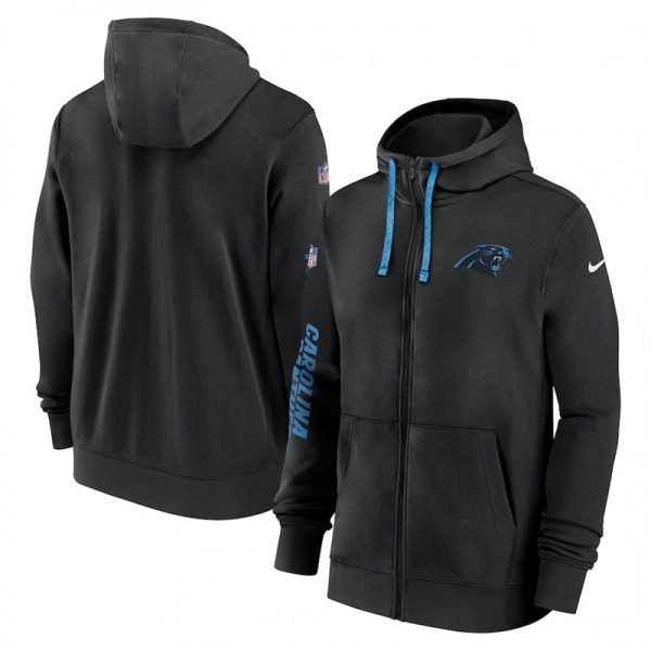 Men Carolina Panthers Black 2024 Team Full-Zip Hoodie