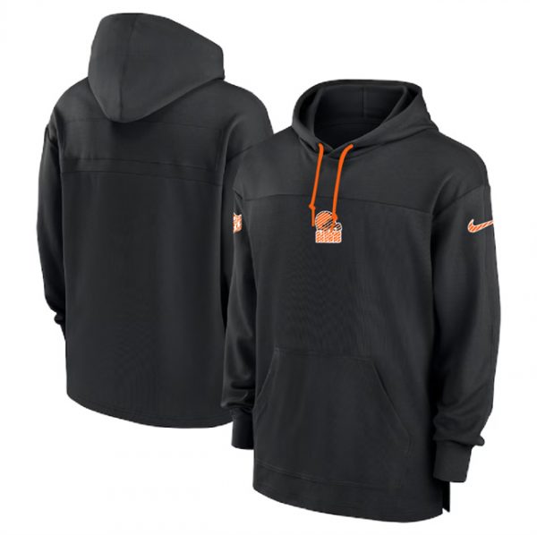 Men Cleveland Browns Black Performance Pullover Hoodie