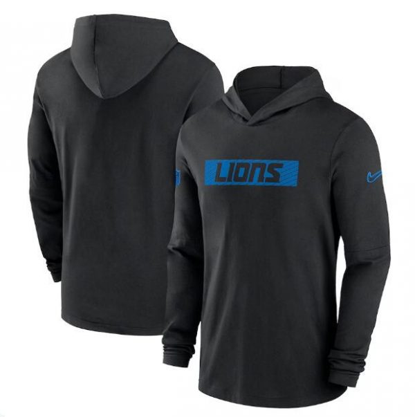 Men Detroit Lions Black Sideline Hoodie