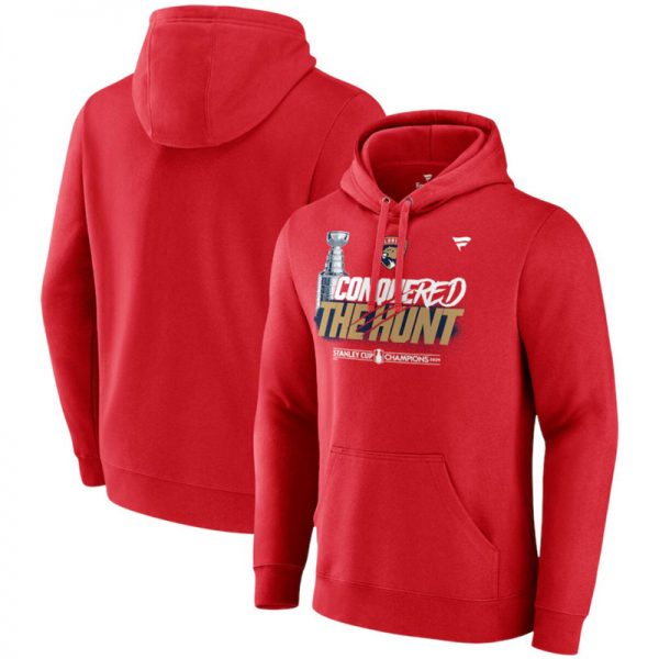 Men Florida Panthers Red 2024 Stanley Cup Champions Celebration Fleece Pullover Hoodie