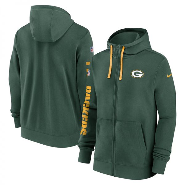 Men Green Bay Packers Green 2024 Team Full-Zip Hoodie