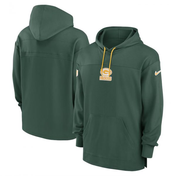 Men Green Bay Packers Green Performance Pullover Hoodie