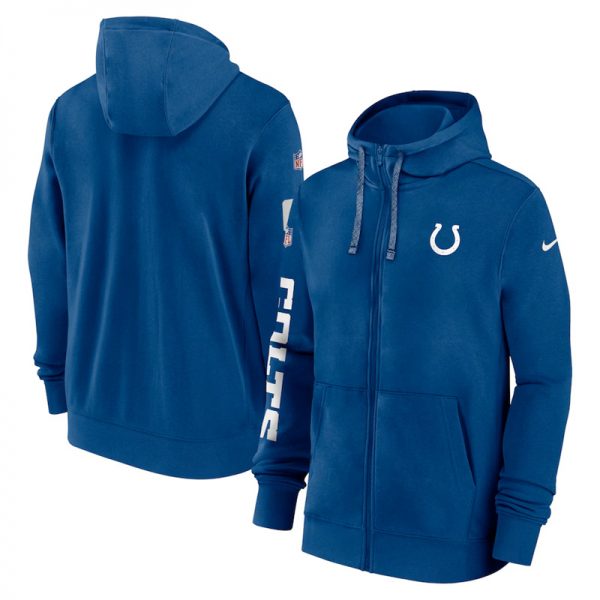 Men Indianapolis Colts Royal 2024 Team Full-Zip Hoodie