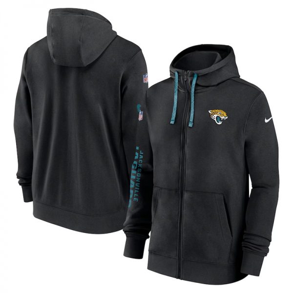 Men Jacksonville Jaguars Black 2024 Team Full-Zip Hoodie