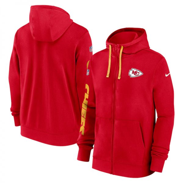 Men Kansas City Chiefs Red 2024 Team Full-Zip Hoodie
