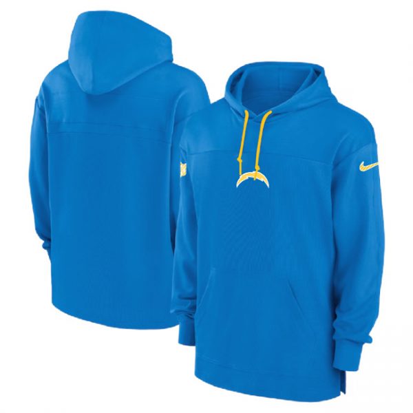 Men Los Angeles Chargers Blue Performance Pullover Hoodie