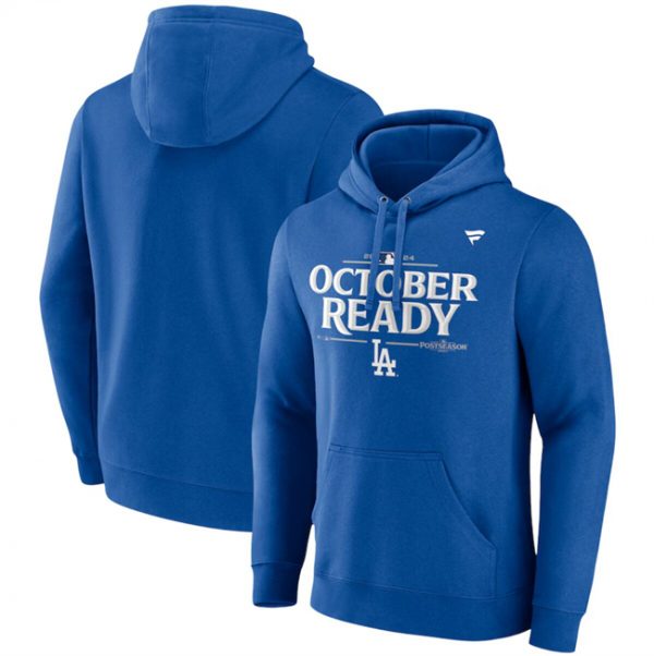 Men Los Angeles Dodgers Royal 2024 Postseason Locker Room Pullover Hoodie