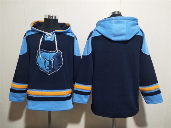 Men Memphis Grizzlies Blank Navy Ageless Must-Have Lace-Up Pullover Hoodie