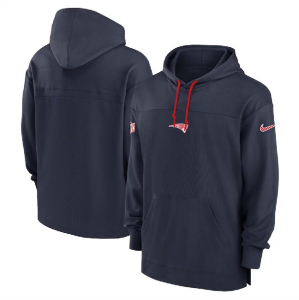 Men New England Patriots Navy Performance Pullover Hoodie