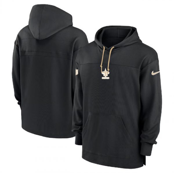 Men New Orleans Saints Black Performance Pullover Hoodie