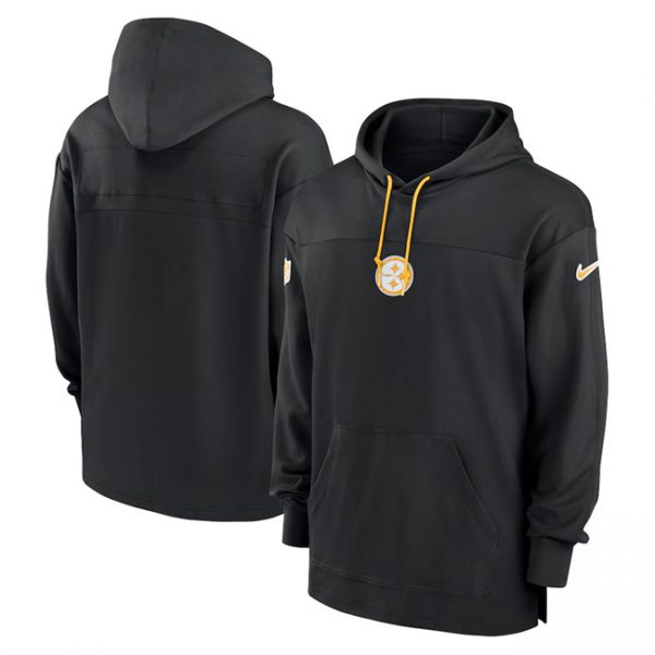 Men Pittsburgh Steelers Black Performance Pullover Hoodie