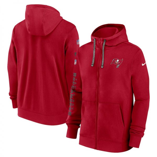 Men Tampa Bay Buccaneers Red 2024 Team Full-Zip Hoodie