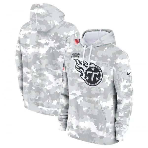 Men Tennessee Titans 2024 Arctic Camo Salute to Service Club Fleece Pullover Hoodie