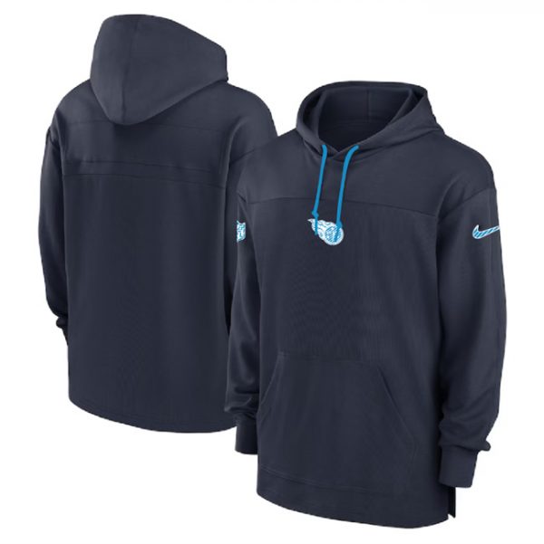 Men Tennessee Titans Navy Performance Pullover Hoodie
