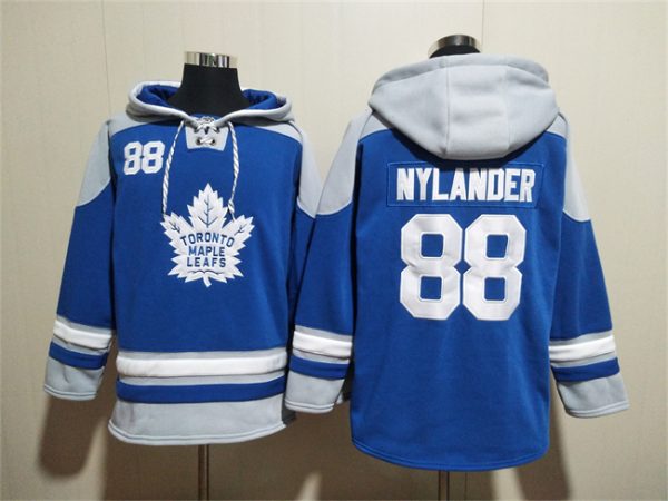Men Toronto Maple Leafs #88 William Nylander Blue Ageless Must-Have Lace-Up Pullover Hoodie
