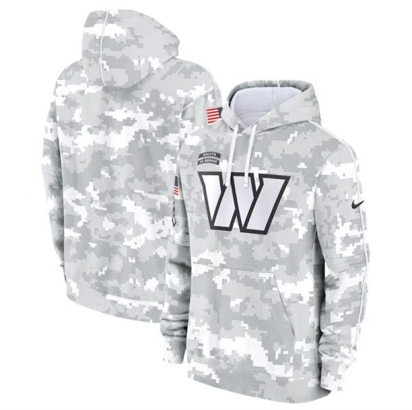 Men Washington Commanders 2024 Arctic Camo Salute to Service Club Fleece Pullover Hoodie