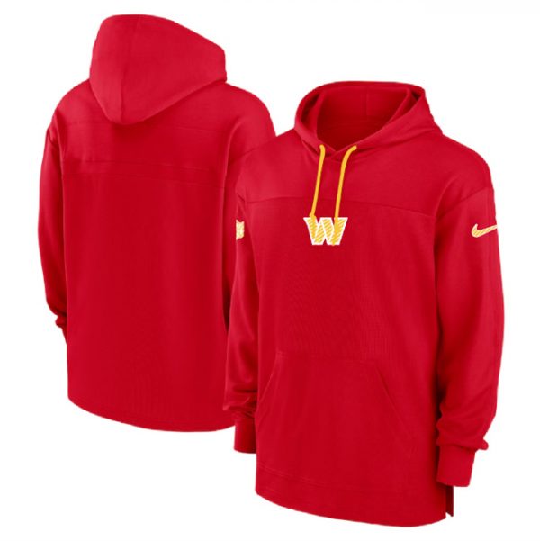 Men Washington Commanders Red Performance Pullover Hoodie